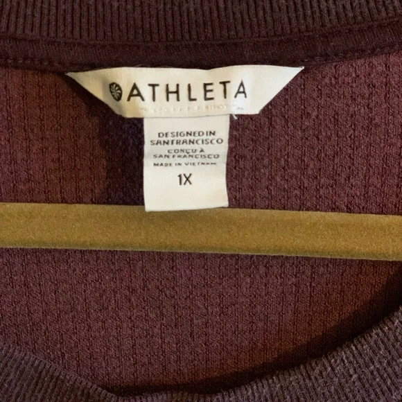 Athleta Deep Purple Waffle Top - Picture 2 of 6